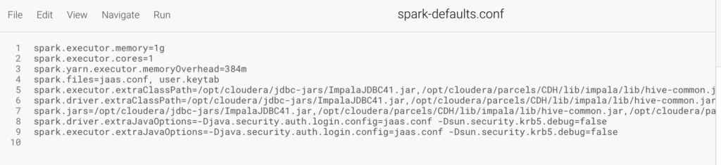 Spark Defaults Configuration