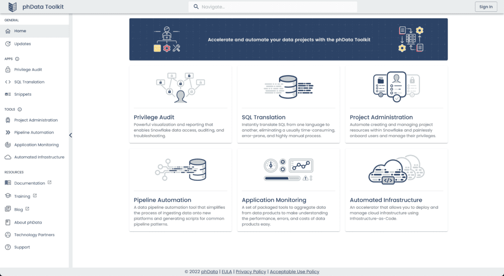 phData Toolkit Dashboard