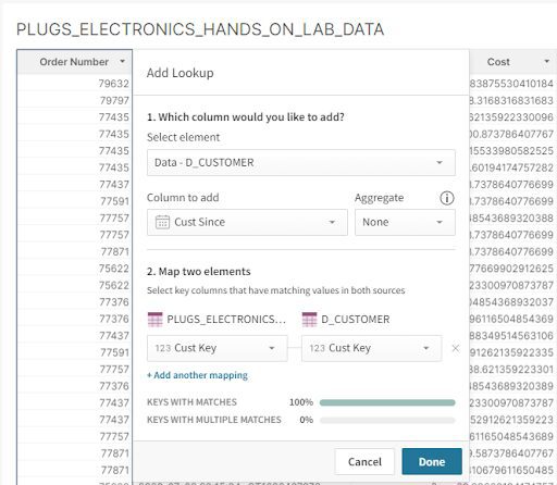a screenshot showing which data elements your new columns are coming from