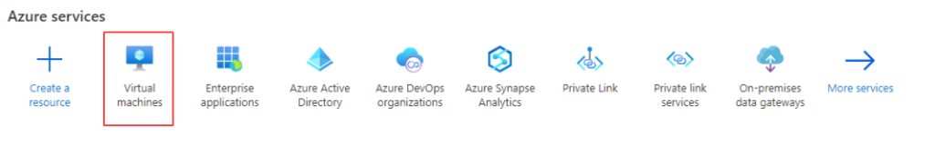 A screenshot of the Azure services menu