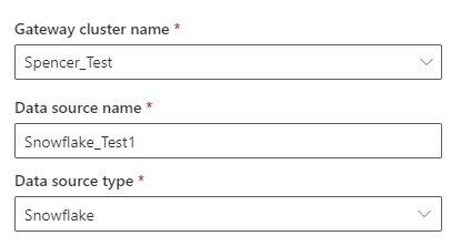 A drop-down menu with 3 options, Gateway cluster name, data source name, and data source type.