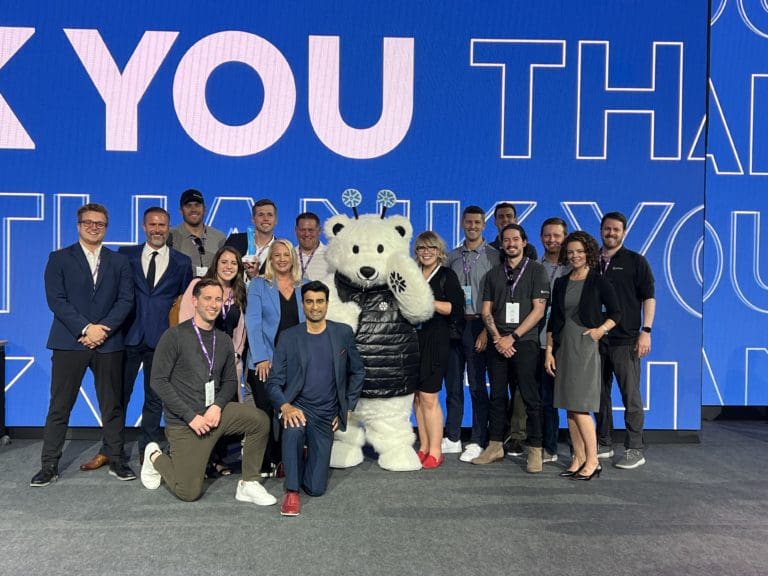 The phData team receiving the Snowflake 2022 Partner of the Year at the 2022 Snowflake Summit