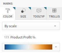 A screenshot titled, "MARKS" with a drop-down menu named "By scale"