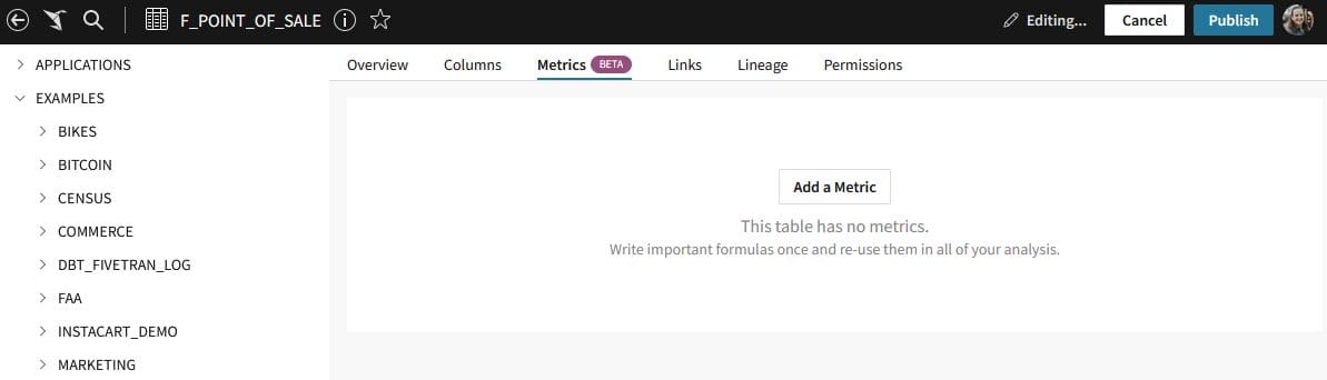 create a Metric