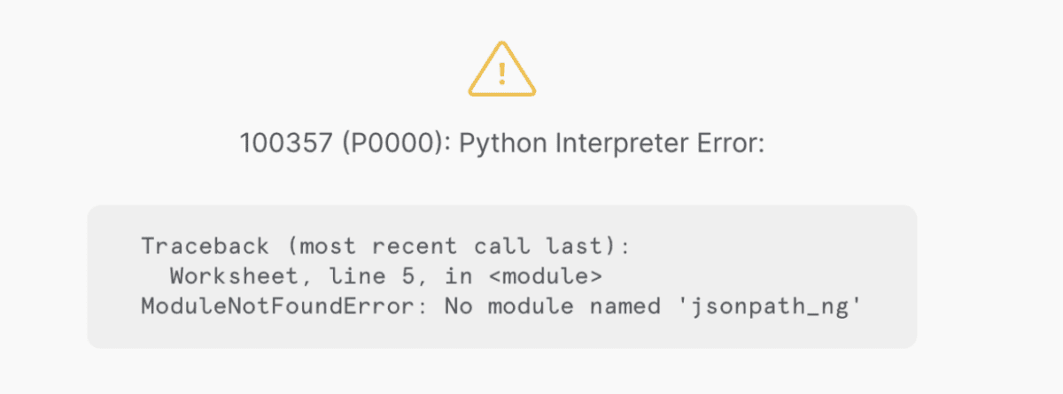 An error message taken from Snowflake