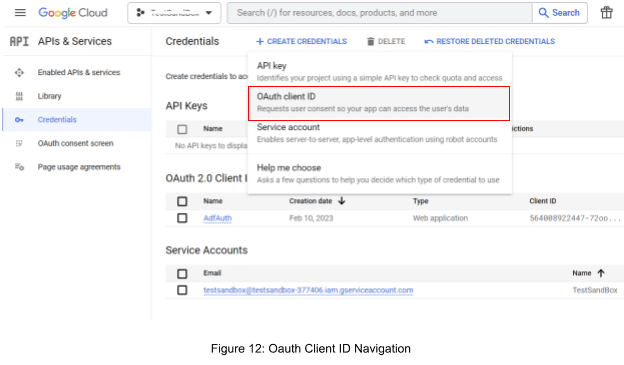 OAuth Client ID Navigation