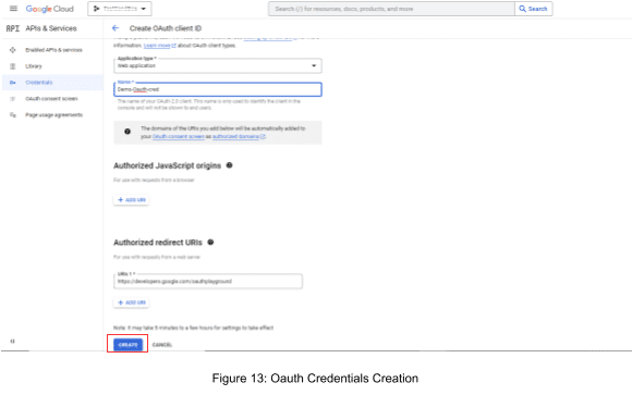 OAuth Credentials Creation
