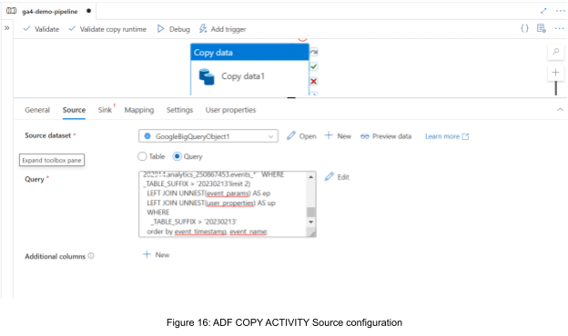 ADF COPY ACTIVITY Source configuration