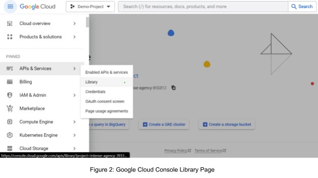 Google Cloud Console Library Page