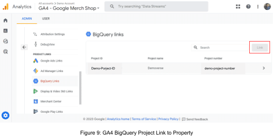 GA4 BigQuery Project Link to Property