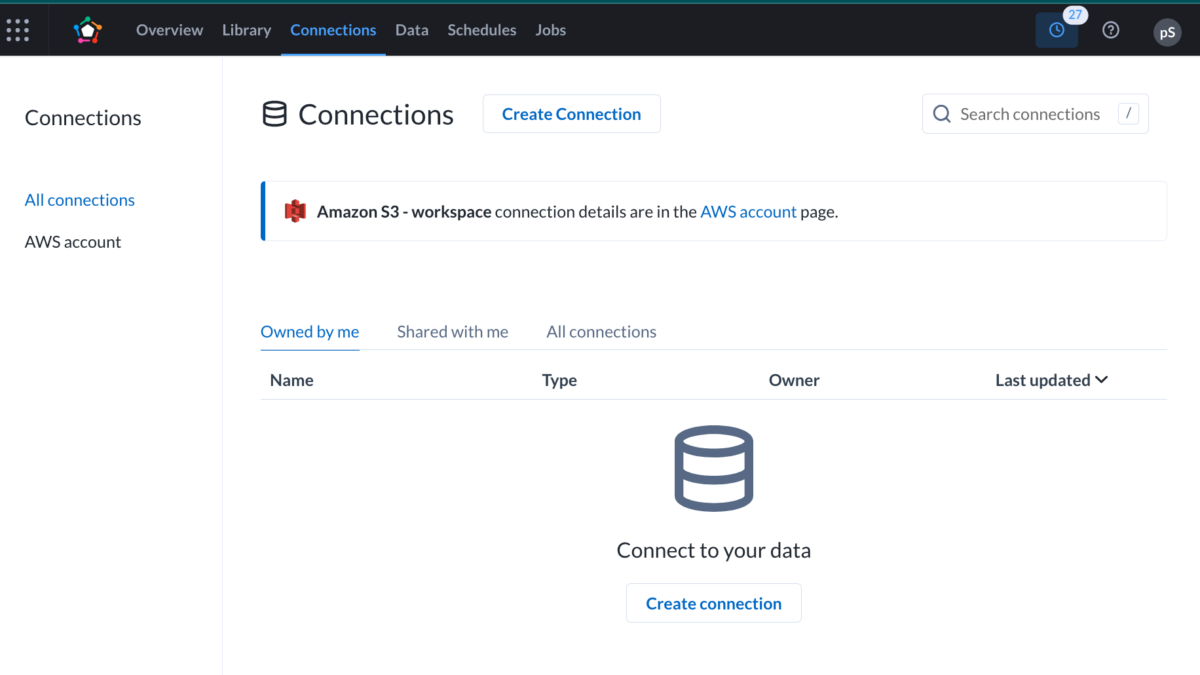 A screenshot showing the "all connections" section.