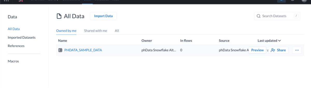A screenshot showing a preview of all your data.