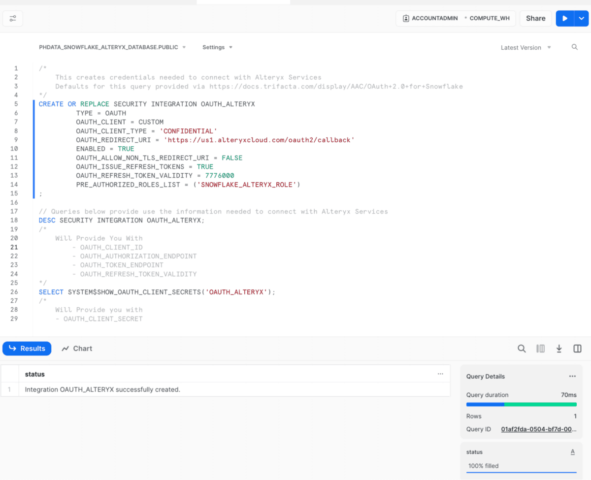A screenshot showing the completed OAuth credentials.