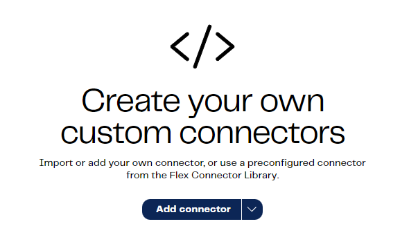 Create your custom connectors screen