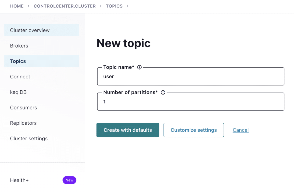 Screenshot of the view for creating a new topic