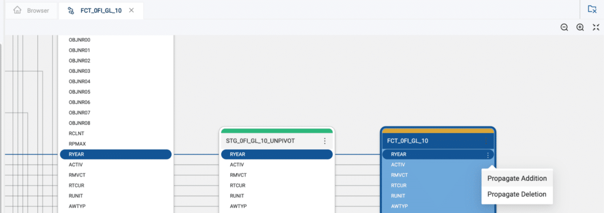 A screenshot from Coalesce illustrating how easy it is to add or remove columns.
