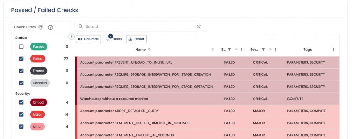 A second screenshot from the Advisor Tool showing a UI that indicates pass/fail metrics.