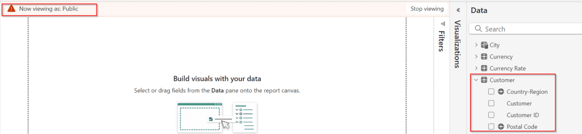 Screenshot showing the role restrictions in place