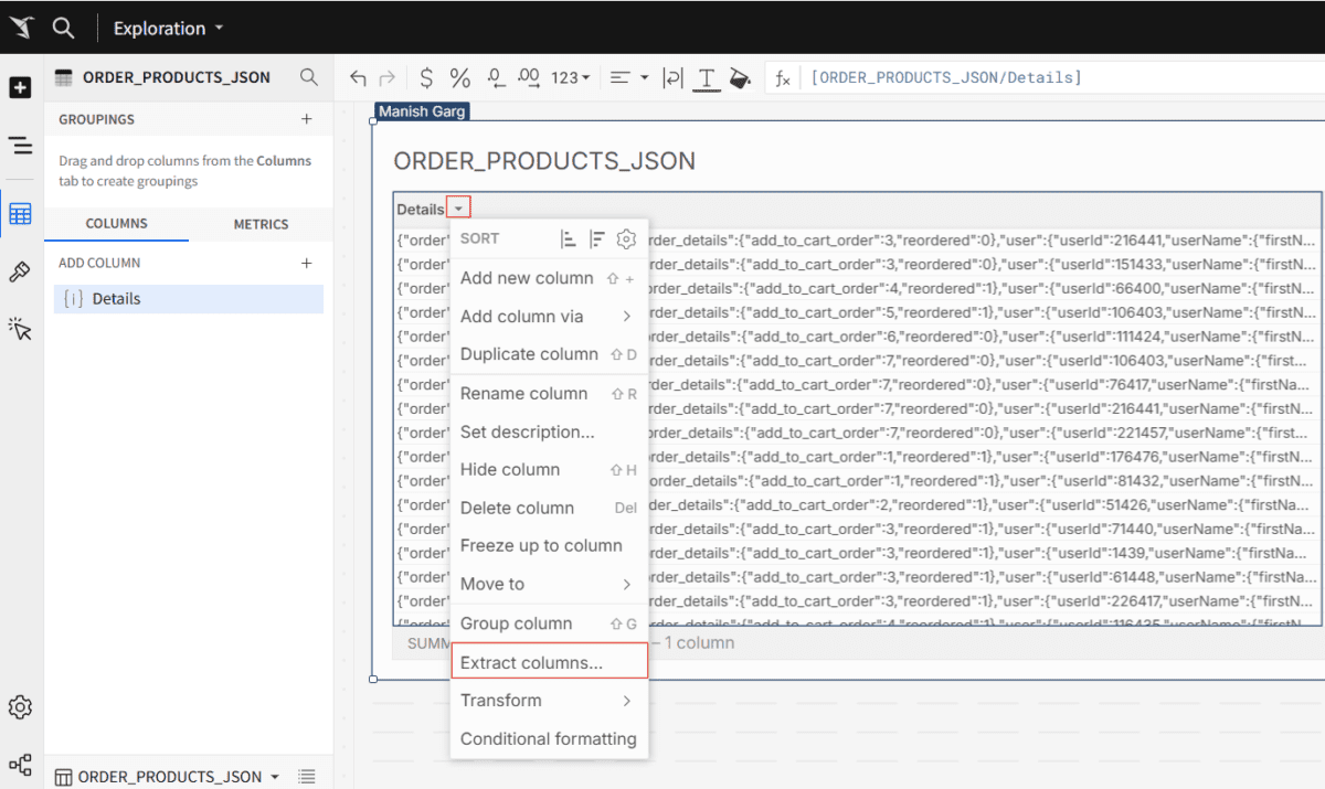 Screenshot showing the "Details" dropdown