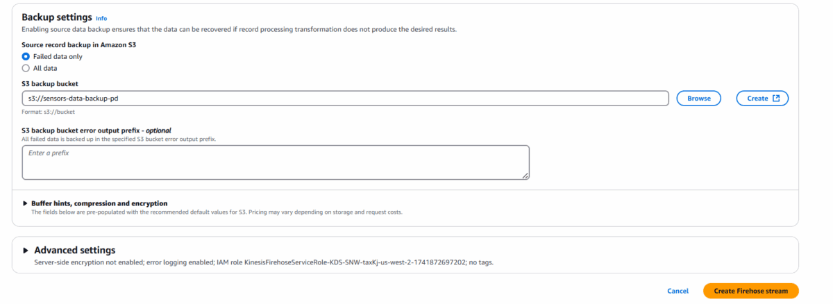 The "Backup Settings" section