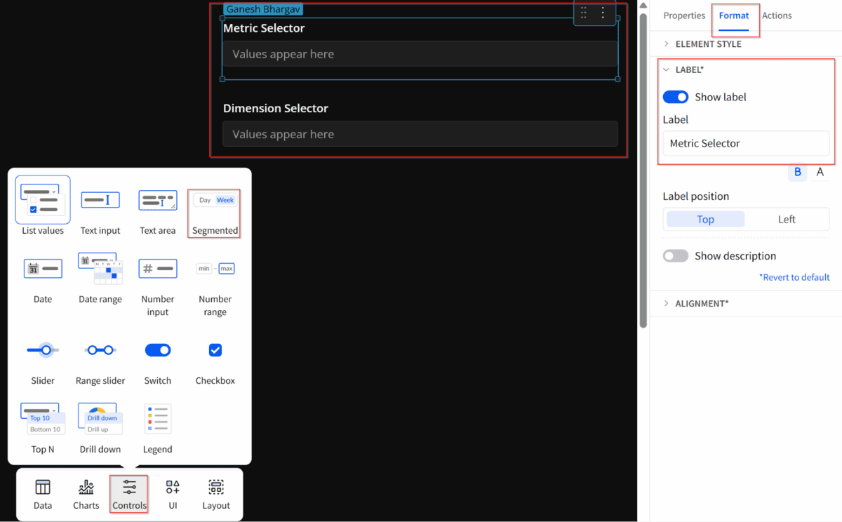 Outlined steps for creating segmented controls
