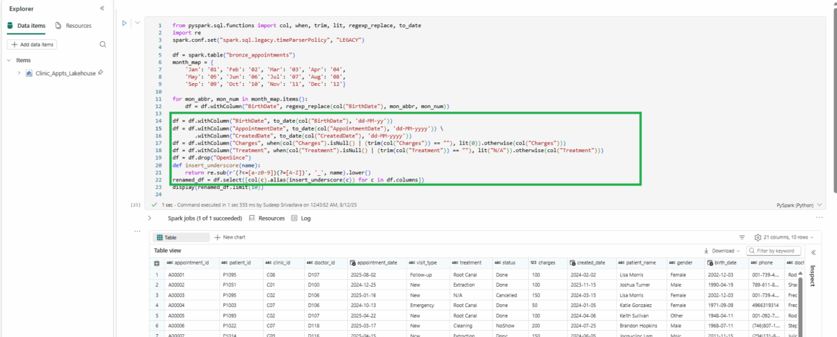 The "Silver Layer Load" notebook